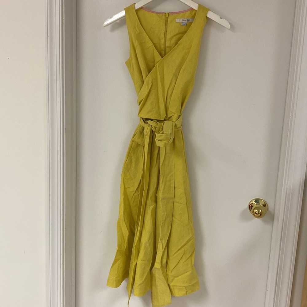 Boden Riviera Yellow Wrap Dress - Picture 5 of 5